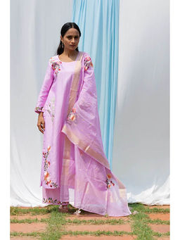 Saatvikei - Parineeta - Mauve Kurta with Palazzo and Dupatta (Set of 3)