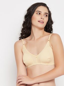 Clovia - Non-Padded Non-Wired Full Cup Bra in Nude Colour Cotton