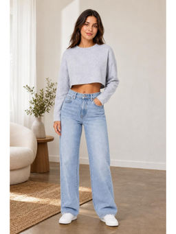 Cider - Knit Basic Crop Sweatshirt