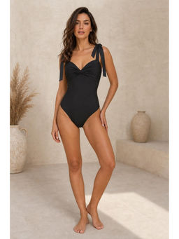 Cider - Knotted V-Neck Twist Bodysuit