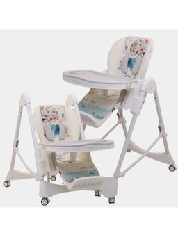 Polka Tots - Kids Cream Portable Baby Dinning Table High Chair with Footrest