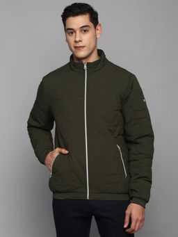 Allen Solly - Men Olive Solid Full Sleeves Casual Jacket