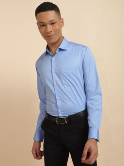 Allen Solly - Men Blue Slim Fit Solid Full Sleeves Formal Shirt