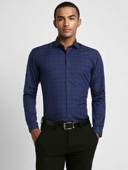 Peter England - Men Blue Regular Fit Full Sleeves Formal Shirt