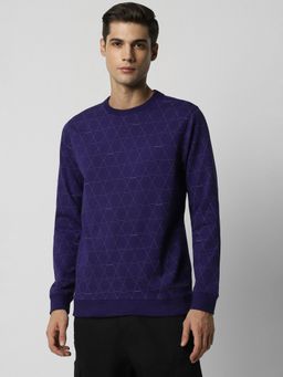 Van Heusen - Men Purple Print Crew Neck Sweatshirt