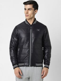 Van Heusen - Men Black Solid Casual Jacket
