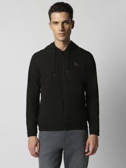 Van Heusen - Men Black Solid Casual Jacket