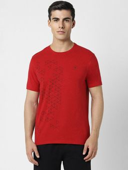Van Heusen - Men Red Print Crew Neck T-Shirt