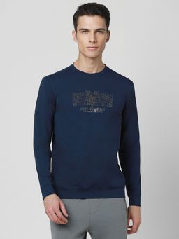 Van Heusen - Men Navy Print Crew Neck Sweatshirt