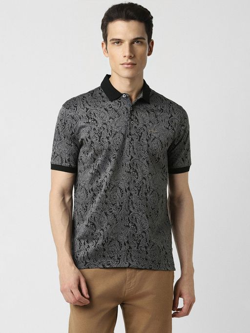 Ajio Van Heusen Polo Shirts With Pockets Ajio Van Heusen Black