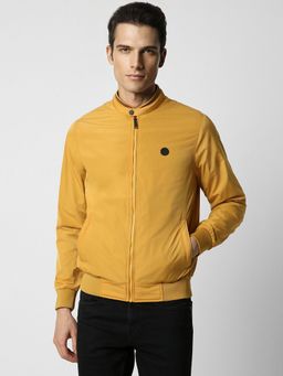 Van Heusen - Men Yellow Solid Casual Jacket