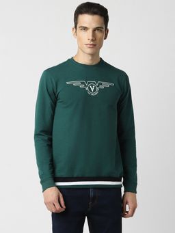 Van Heusen - Men Green Print Crew Neck Sweatshirt