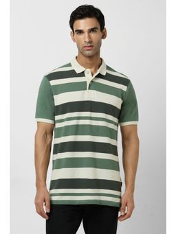 Van Heusen - Men Multi Stripe Collar Neck Polo T-Shirt