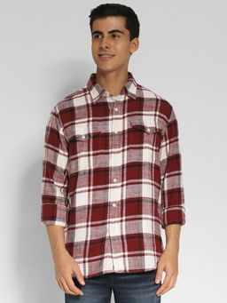 American Eagle - Men Red Super Soft Flannel Shirt