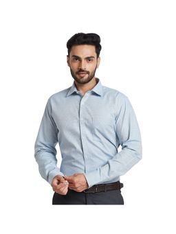 Park Avenue - Slim Fit Self Design Petrol Shirt