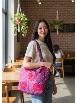 That Romeo - Purple Bandhani Quilted Tote Bag