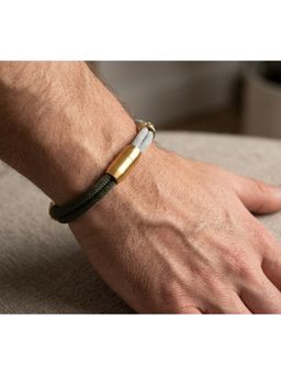 MINJI AND CO. - The Dual-Tone Urban Gold Plated CZ Stone Rakhi for Raksha Bandhan