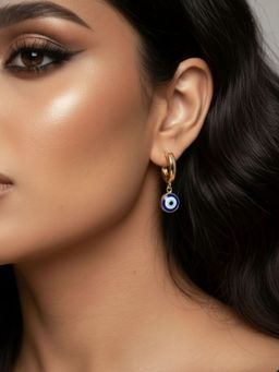 RACHIVA - 18K Gold Plated Evil Eye Earrings Women