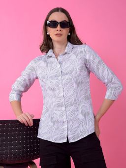 CRIMSOUNE CLUB - Women White Printed Shirt