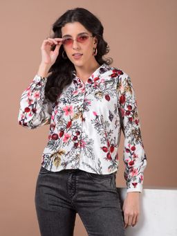 CRIMSOUNE CLUB - Women Multi-Color Floral Print Shirt