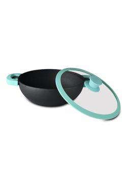 Bergner - Elements Cast Iron Kadai With Glass Lid, 23 Cm, Black (1)