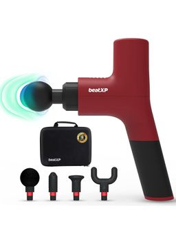 beatXP - Bolt Prime Deep Tissue Massage Gun with Case Full Body Pain Relief Massager - Crimson Red