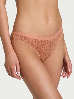 Victoria's Secret - Brown Printed Stretch Cotton Bikini Panty