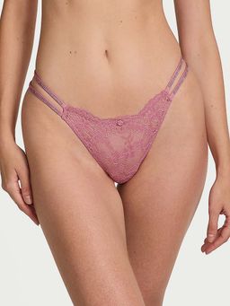 Victoria's Secret - Pink Twinkle Strap Lace Brazilian Panty