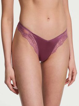 Victoria's Secret - Purple Lace-Trim High-Leg Bikini Panty