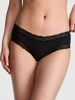 Victoria's Secret - Black Wink Lace-Trim Cheeky Panty