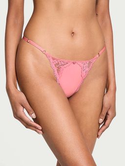 Victoria's Secret - Pink Lace-Trim Adjustable V-String Panty