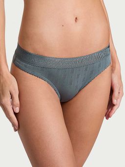 Victoria's Secret - Grey Logo Pointelle Bikini Panty