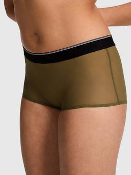 Victoria's Secret - Green Logo Mesh Boyshort Panty