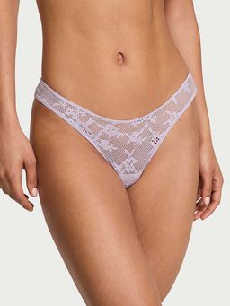 Victoria's Secret - Purple Twinkle Butterfly Lace Open-Back Brazilian Panty