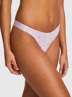 Victoria's Secret - White Logo Cotton High-Leg Thong Panty