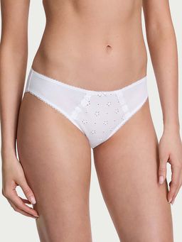 Victoria's Secret - White Stretch Cotton Eyelet Bikini Panty