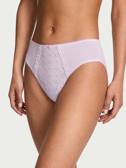 Victoria's Secret - Purple Stretch Cotton Eyelet High-Leg Brief Panty