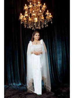 Ellemora - White Feathered Finesse Stitched Blouse