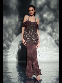 Jade by Ashima - Women Purple Embroidered Kurta with Sharara