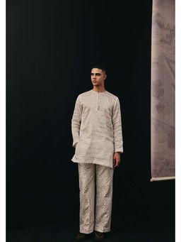 Twenty Nine - Ivory Mirror Work Wide Leg Pant