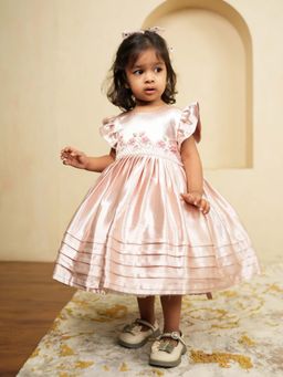 Twirly Tutus - Pink Floral Embroidered Daffodill Dress