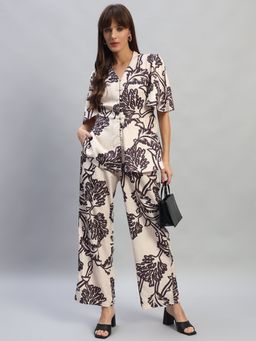 Cantabil - Women Beige Printed Casual Co-Ord Set