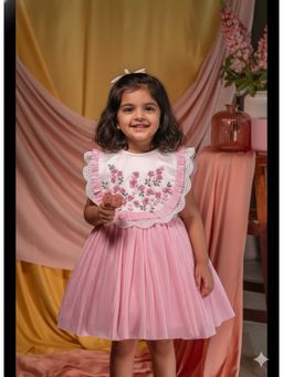 Twirly Tutus - Pink Periwinkle Embroidered Dress