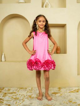 Twirly Tutus - Magenta Rosette Mini Dress