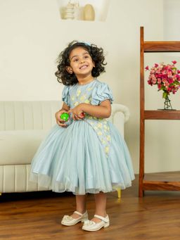 Twirly Tutus - Blue Zinnia Embellished Dress
