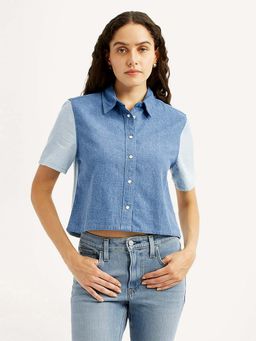 Levi's - Women'S Colorblock Blue Relaxed Fit Shirt