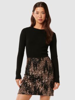 Forever New - Black Kylie Sequin Knit Dress