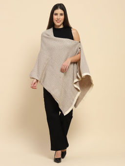 Global Republic - Women Viscose Blend Cowl Neck Sleeveless Loose Fit Cape