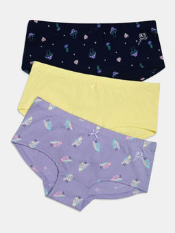 Jockey - SG14 Girls Super Combed Cotton Printed Panty - Assorted (Pack of 3)