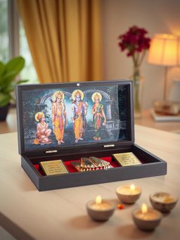 Golden Peacock - Ram Darbar Pooja Box